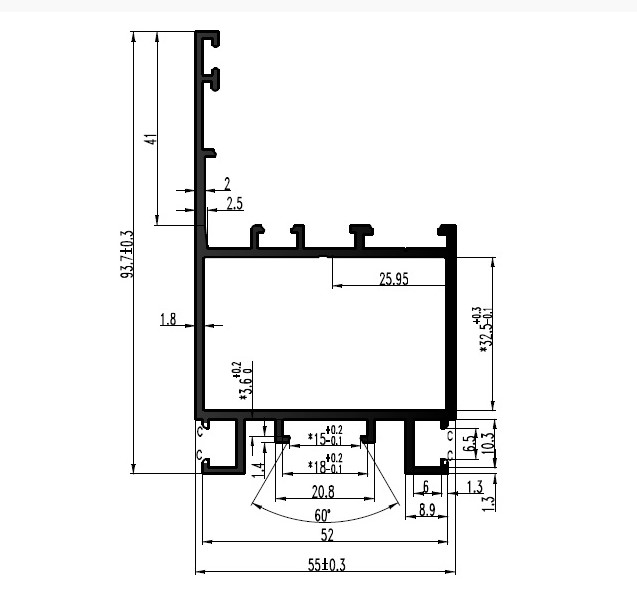 תמונת מוצר משקוף מונובלוק רחב א- 6 מ'