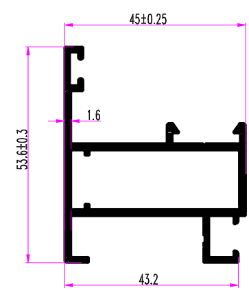 משקוף להלבשה ללא אטם מרכזי 4400 א- 6 מ' – תמונה 2