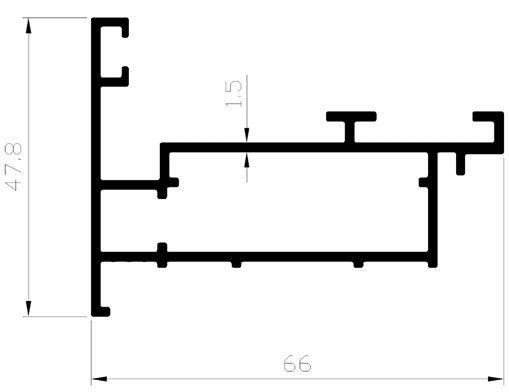 פרופיל לשינוי כוון זיגוג 4900 א- 6 מ' – תמונה 2