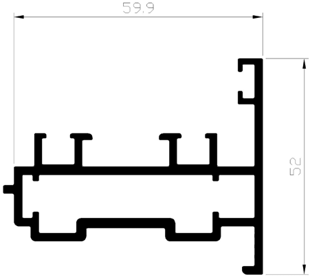 פרופיל לשינוי כוון זיגוג 4900 א- 6 מ' – תמונה 2