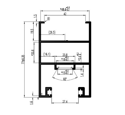 כנף-צד לזיגוג 32X37 סדרה 9200 א- 6 מ' – תמונה 2