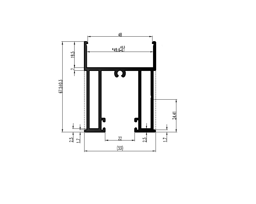כנף צד מחוזקת לזיגוג 39-43 ממ 9200 א- 6 מ' – תמונה 2
